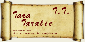 Tara Taralić vizit kartica